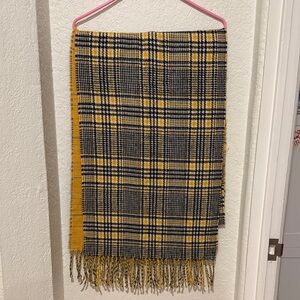 Topshop Yellow and Black Plaid Scarf